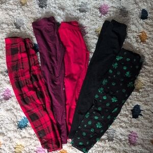 Set of Four Colorful Leggings Girls 5t